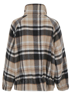 GIACCA DONNA A QUADRI TARTAN 107523 A3FWIC9 MULTI ANTRACITE-CAMMELLO PINKO 