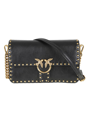 BORSA DONNA  PICCOLA IN PELLE 107665 A2JGZ99Q NERO-ANTIQUE GOLD PINKO 