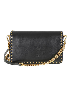 BORSA DONNA  PICCOLA IN PELLE 107665 A2JGZ99Q NERO-ANTIQUE GOLD PINKO 