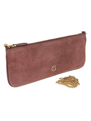 BORSA A SPALLA DONNA NEW HORIZONTAL FLAT - PINKO 107669 A0F6L88Q CASTANO INTENSO-ANTIQUE GOLD PINKO 