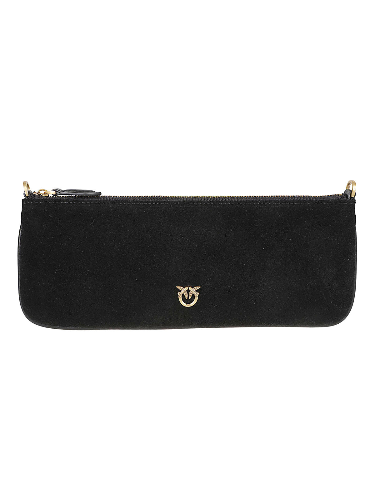 BORSA A SPALLA DONNA NEW HORIZONTAL FLAT - PINKO <BR/> 107669 A0F6Z99Q NERO-ANTIQUE GOLD PINKO 