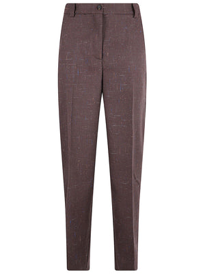 PANTALONE DONNA BALBINO - PINKO 107712 A3MEYY2 VIOLA-CARAMELLA FOND PINKO 