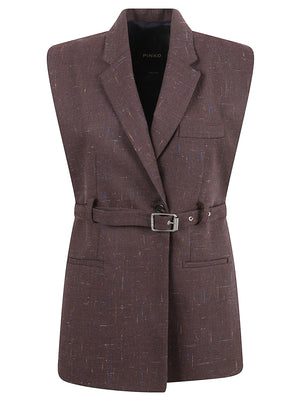 GILET DONNA SARTORIALE NURAQUS - PINKO 107727 A3MEYY2 VIOLA-CARAMELLA FOND PINKO 