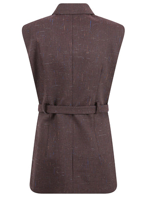 GILET DONNA SARTORIALE NURAQUS - PINKO 107727 A3MEYY2 VIOLA-CARAMELLA FOND PINKO 