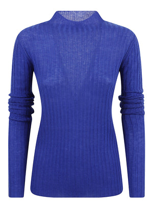 MAGLIA DONNA A MANICHE LUNGHE MUGGITO - PINKO 107834 A2Z6F90 BLU MAZZARINO PINKO 