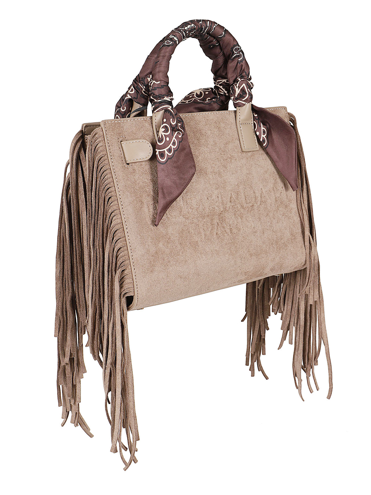 BORSA A MANO CANYON MINI TOTE FRINGES - RUE MADAM PARIS<BR/> CANYON MINI TOTE FRINGES SUEDE GREY  RUE MADAM 