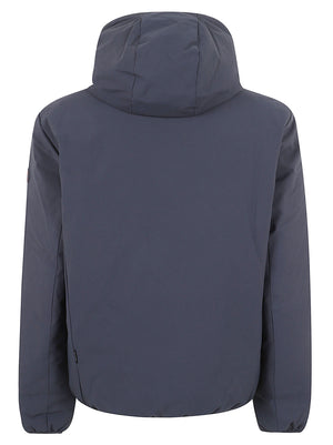 GIACCA UOMO REVERSIBILE CON CAPPUCCIO FISSO MATT - SAVE THE DUCK<BR/> D33600M MATT2190010 BLUE BLACK SAVE THE DUCK 
