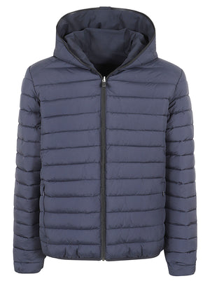 GIACCA UOMO REVERSIBILE CON CAPPUCCIO FISSO MATT - SAVE THE DUCK<BR/> D33600M MATT2190010 BLUE BLACK SAVE THE DUCK 