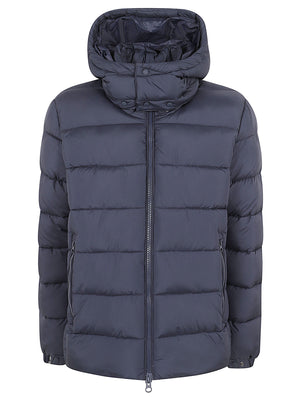 GIACCA UOMO CON CAPPUCCIO REMOVIBILE MIRO BORIS - SAVE THE DUCK D35560M MIRO2390010 BLUE BLACK SAVE THE DUCK 