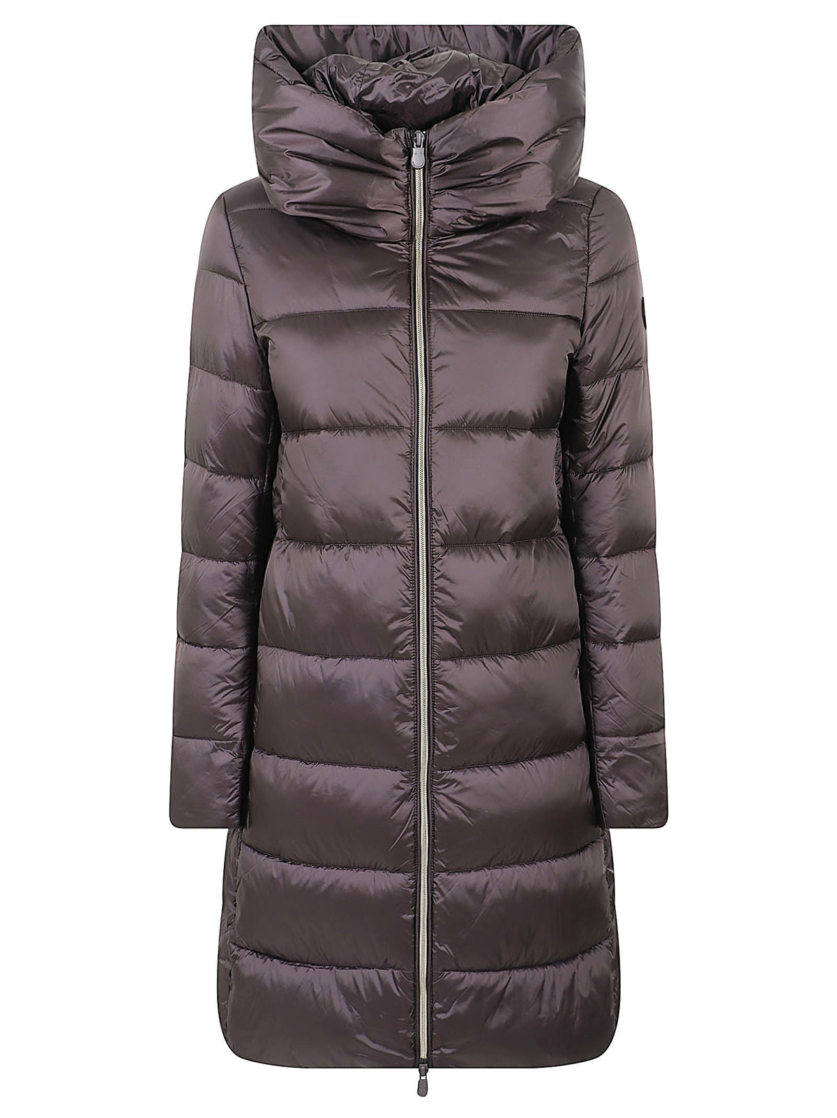 GIACCA DONNA CON CAPPUCCIO LYSA - SAVE THE DUCK D40279W IRIS2140009 BROWN BLACK SAVE THE DUCK 
