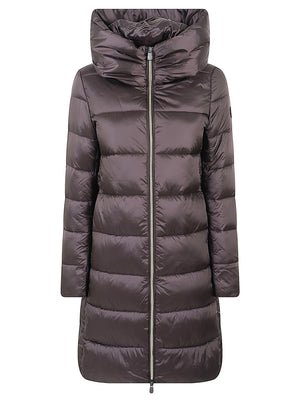 GIACCA DONNA CON CAPPUCCIO LYSA - SAVE THE DUCK D40279W IRIS2140009 BROWN BLACK SAVE THE DUCK 