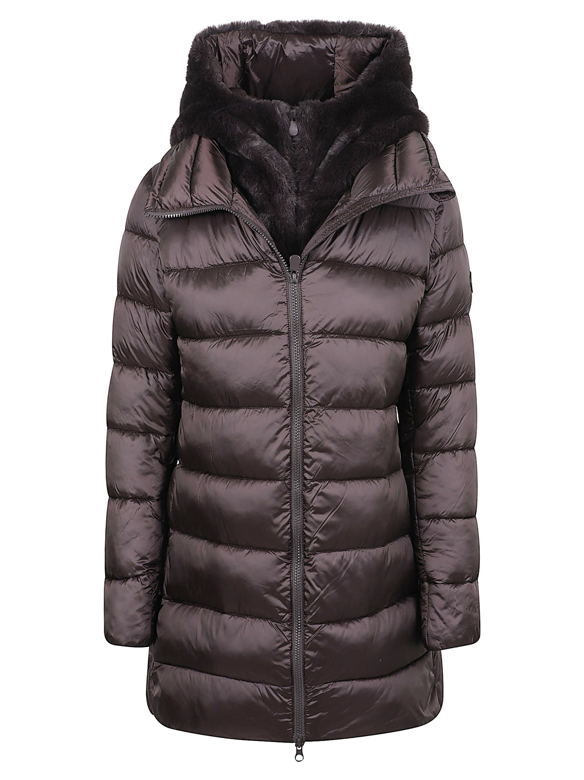 GIACCA IMBOTTITA DONNA COIN CAPPUCCIO MATILDA - SAVE THE DUCK D40280W JADE2140009 BROWN BLACK SAVE THE DUCK 
