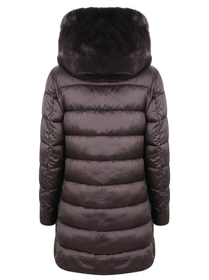 GIACCA IMBOTTITA DONNA COIN CAPPUCCIO MATILDA - SAVE THE DUCK D40280W JADE2140009 BROWN BLACK SAVE THE DUCK 