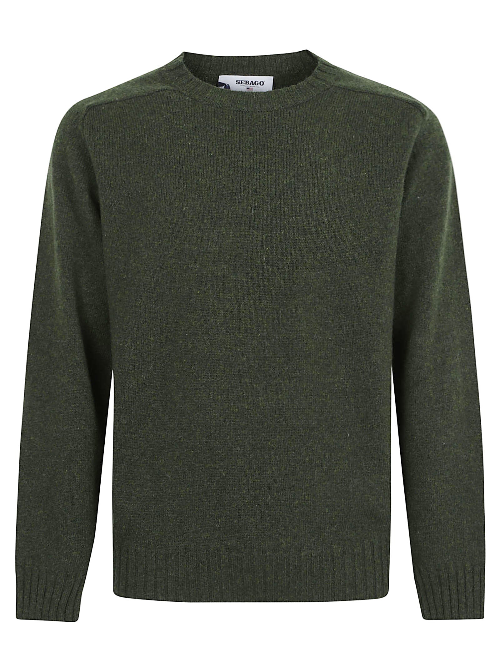 MAGLIONE GIROCOLLO UOMO IN PURA LANA 74113NW 297 GREEN BLACK FOREST SEBAGO 