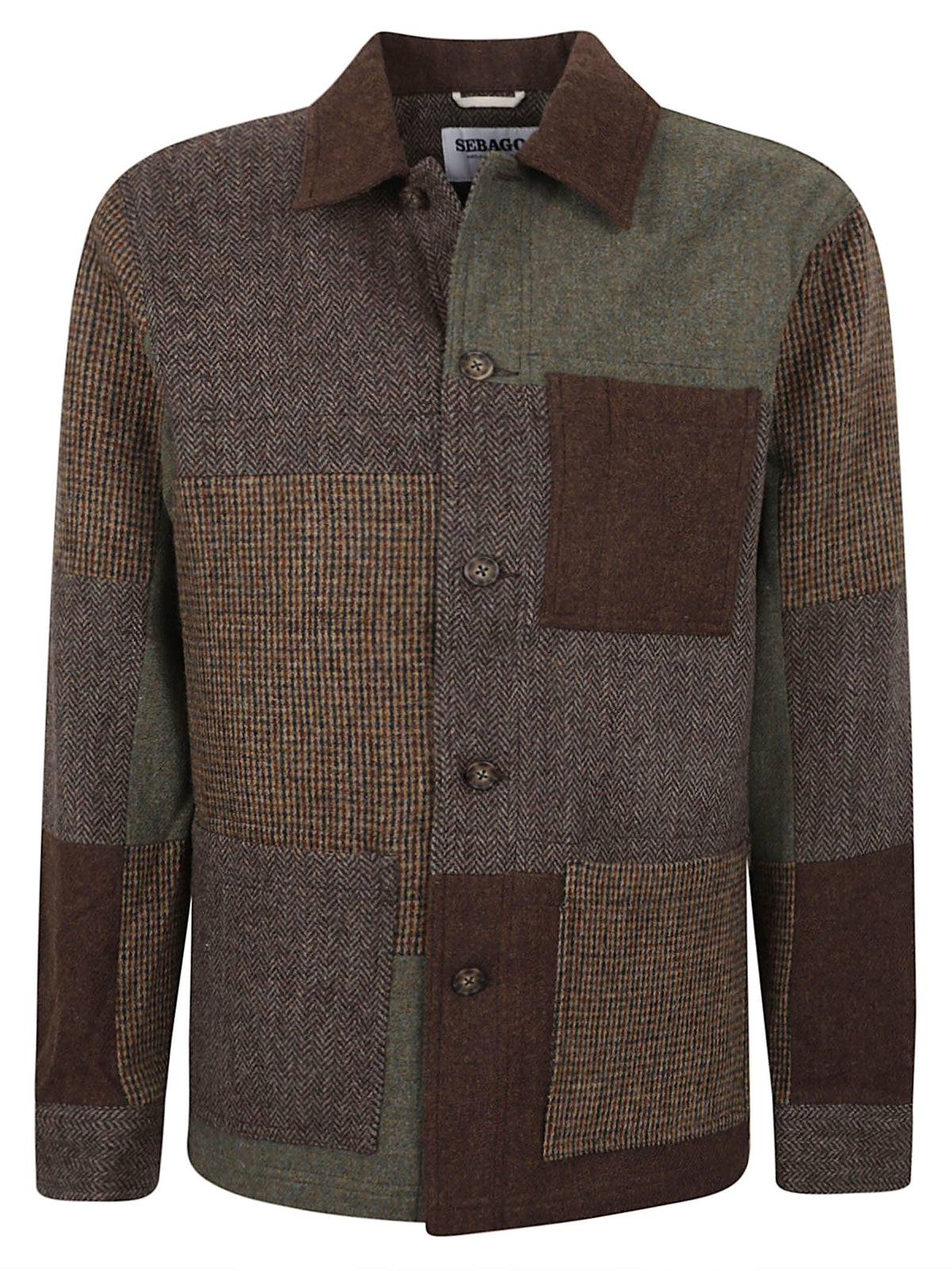 GIACCA CAMICIA UOMO DORR PATCHWORK - SEBAGO 74115TW A00 BROWN MULTICOLOR SEBAGO 