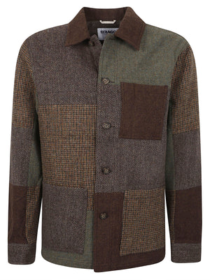 GIACCA CAMICIA UOMO DORR PATCHWORK - SEBAGO 74115TW A00 BROWN MULTICOLOR SEBAGO 