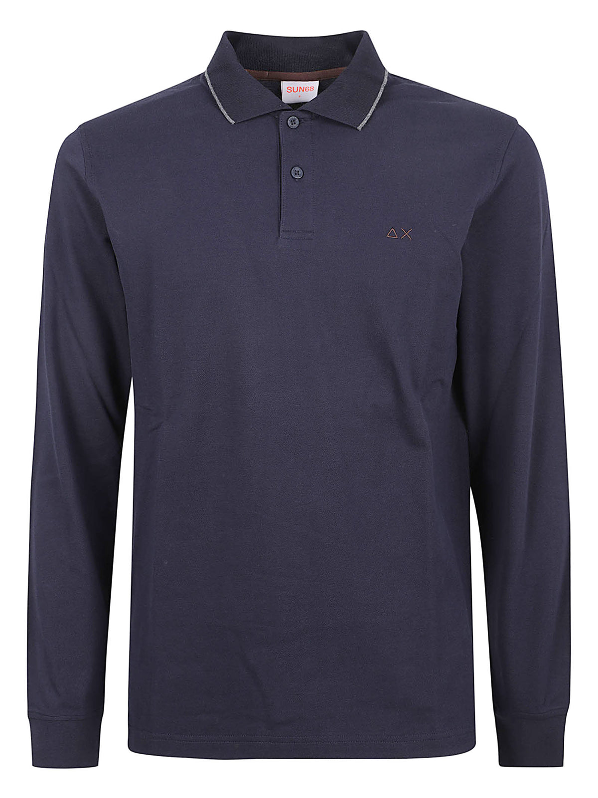 POLO UOMMO SMALL STRIPES - SUN68 <BR/> A46103 07 NAVY BLUE SUN68 