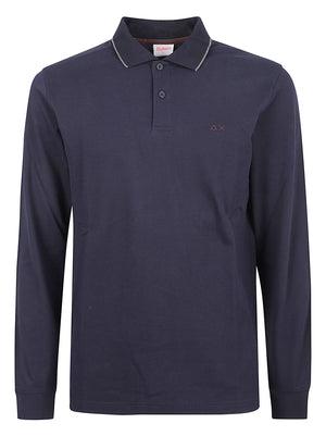 POLO UOMMO SMALL STRIPES - SUN68 <BR/> A46103 07 NAVY BLUE SUN68 