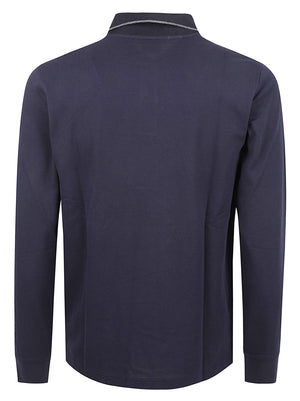 POLO UOMMO SMALL STRIPES - SUN68 <BR/> A46103 07 NAVY BLUE SUN68 