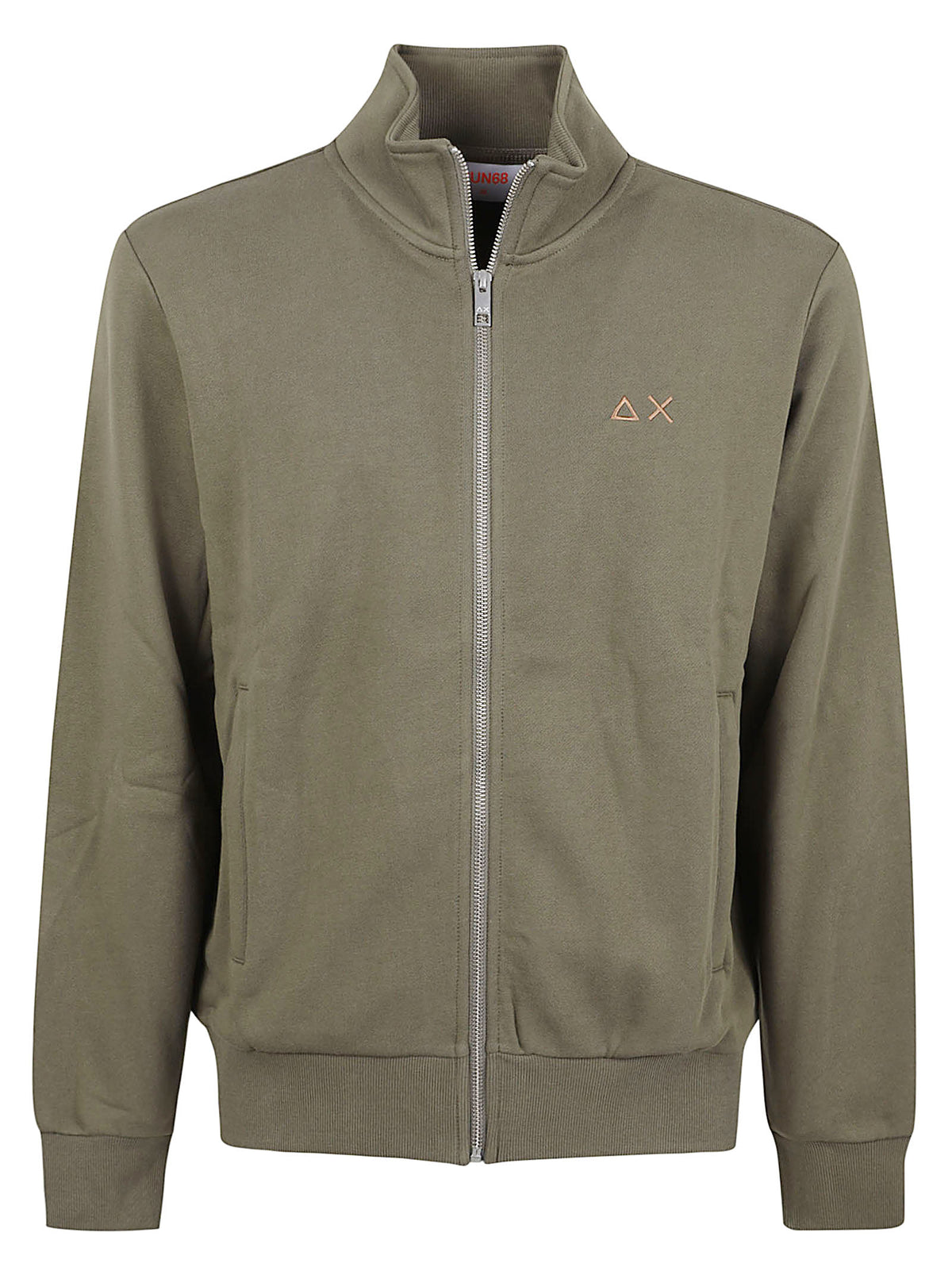 FELPA UOMO TRACKZIP BASIC - SUN68 <BR/> F46101 74 MILITARE SCURO SUN68 