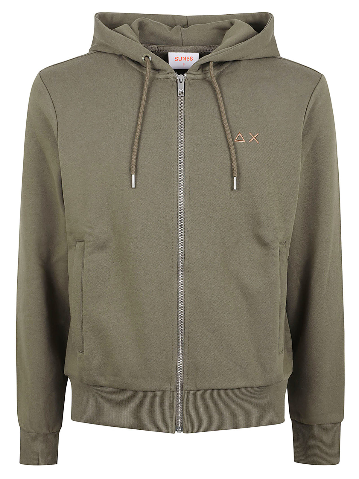 FELPA UOMO CON CAPPUCCIO BASIC - SUN68 F46102 74 MILITARE SCURO SUN68 