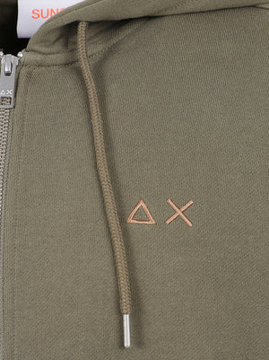 FELPA UOMO CON CAPPUCCIO BASIC - SUN68 F46102 74 MILITARE SCURO SUN68 