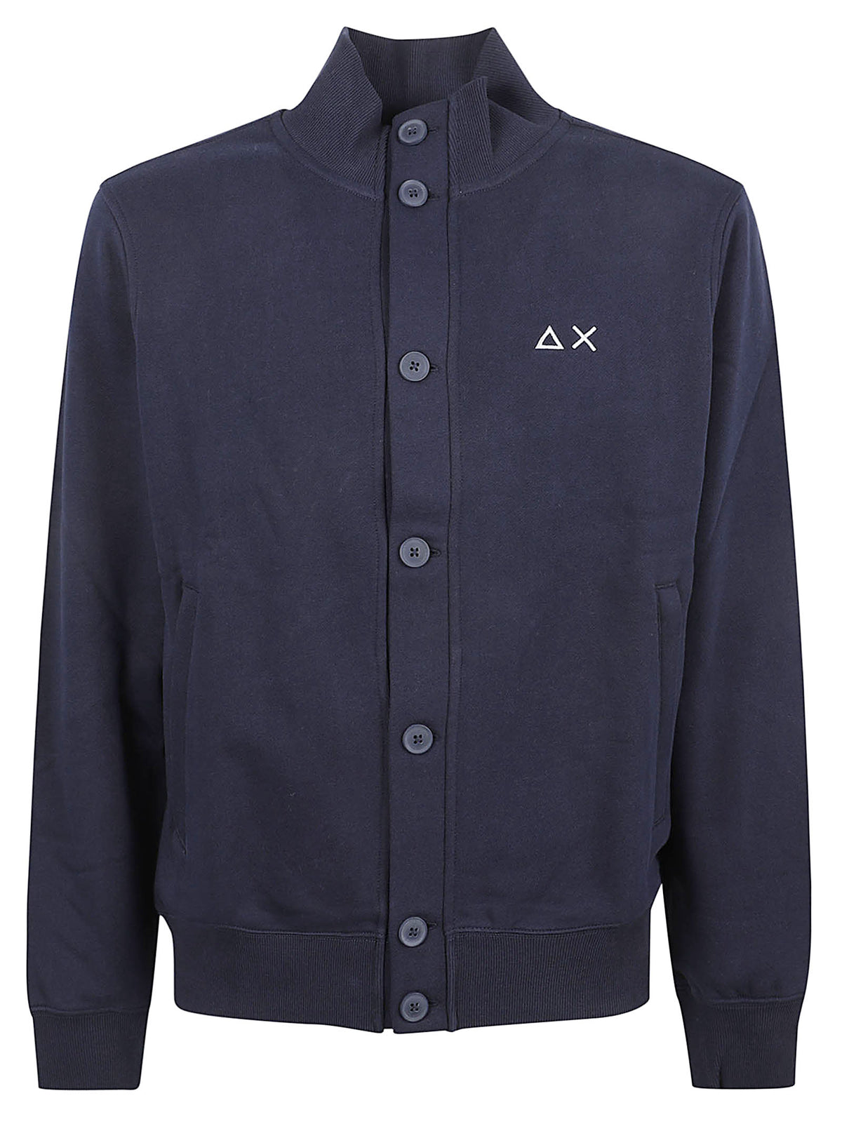 CARDIGAN IN FELPA UOMO BASIC - SUN68<BR/> F46105 07 NAVY BLUE SUN68 