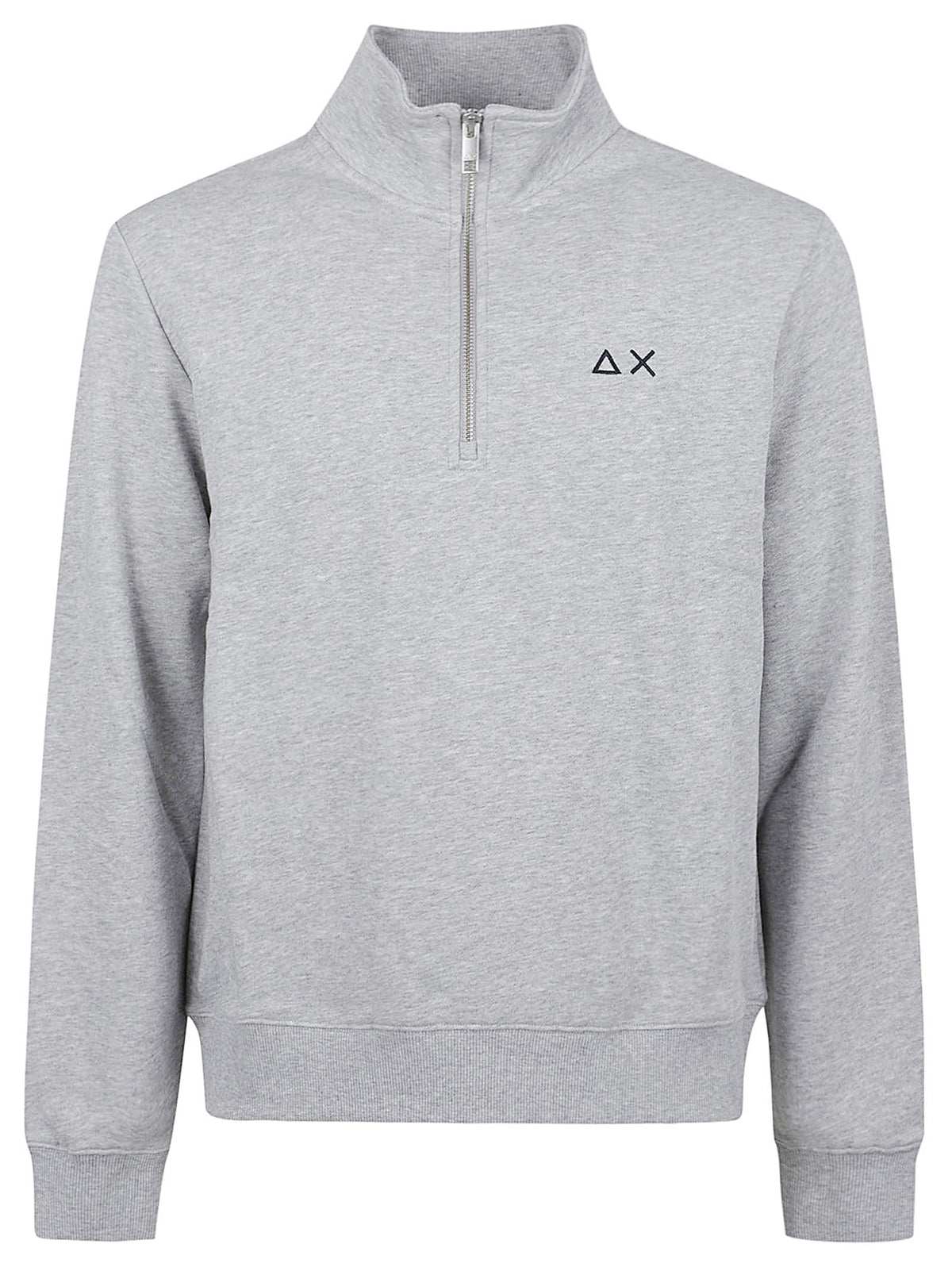 FELPA UOMO MEZZA ZIP BASIC - SUN68<BR/> F46107 06 Grigio chiaro SUN68 