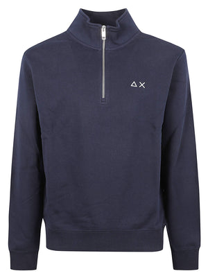 FELPA UOMO MEZZA ZIP BASIC - SUN68 F46107 07 NAVY BLUE SUN68 