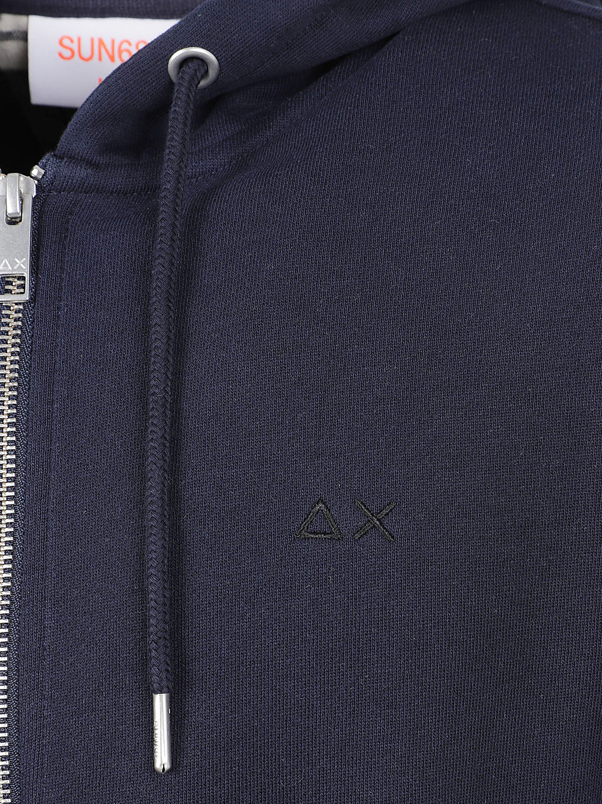 FELPA UOMO CON CAPPUCCIO CONTRAST - SUN68<BR/> F46115 07 NAVY BLUE SUN68 