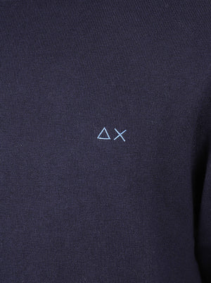 MAGLIONE UOMO A COLLO ALTO BASIC - SUN68 K46102 07 NAVY BLUE SUN68 