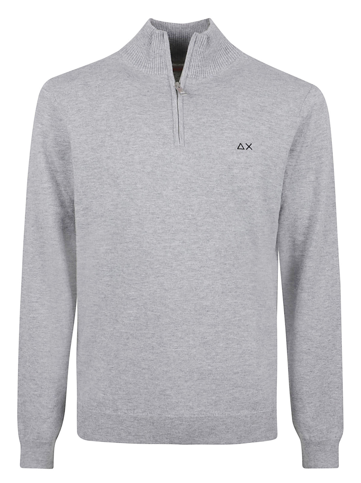 MAGLIONE UOMO MEZZA ZIP BASIC - SUN68<BR/> K46103 06 Grigio chiaro SUN68 