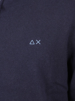 MAGLIONE UOMO MEZZA ZIP BASIC - SUN68 K46103 07 NAVY BLUE SUN68 
