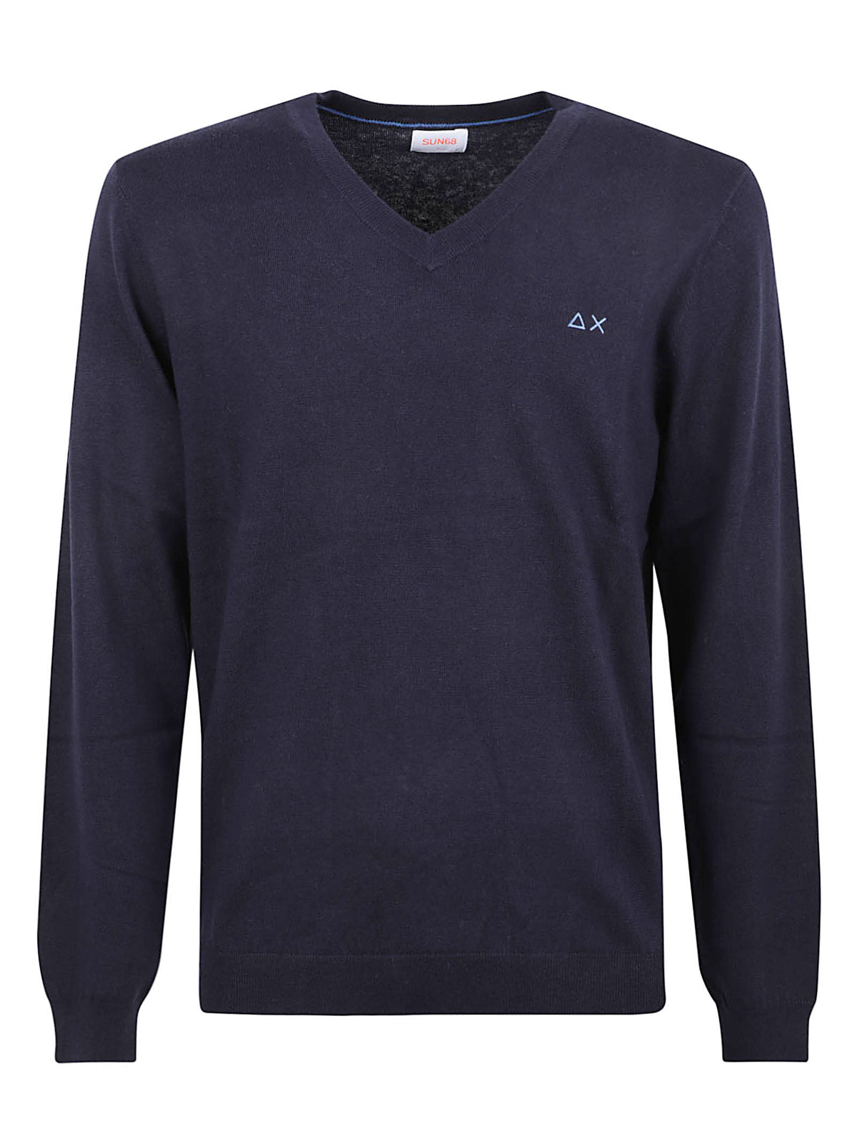 MAGLIONE UOMO A SCOLLO V BASIC - SUN68 K46104 07 NAVY BLUE SUN68 