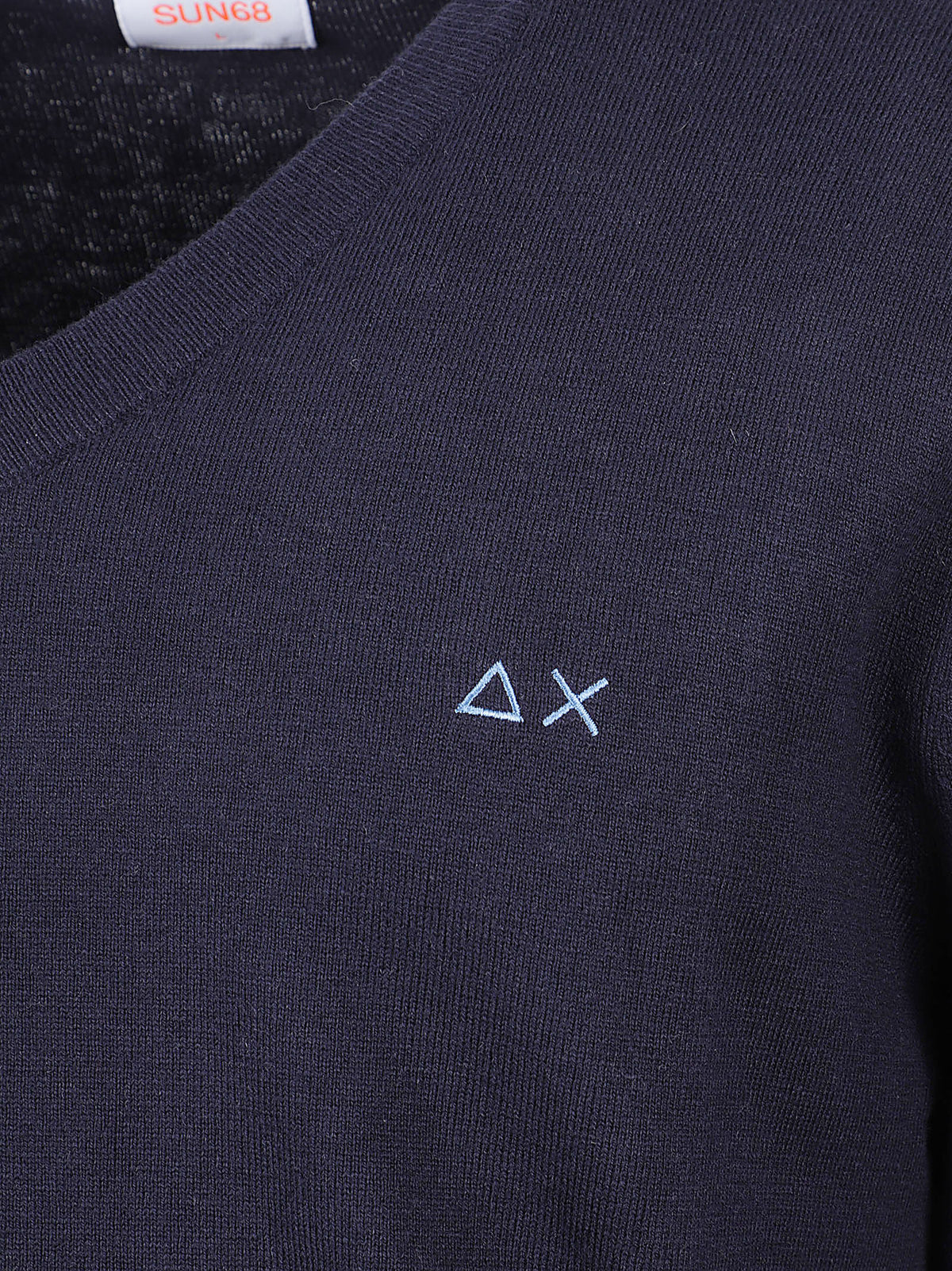 MAGLIONE UOMO A SCOLLO V BASIC - SUN68 K46104 07 NAVY BLUE SUN68 