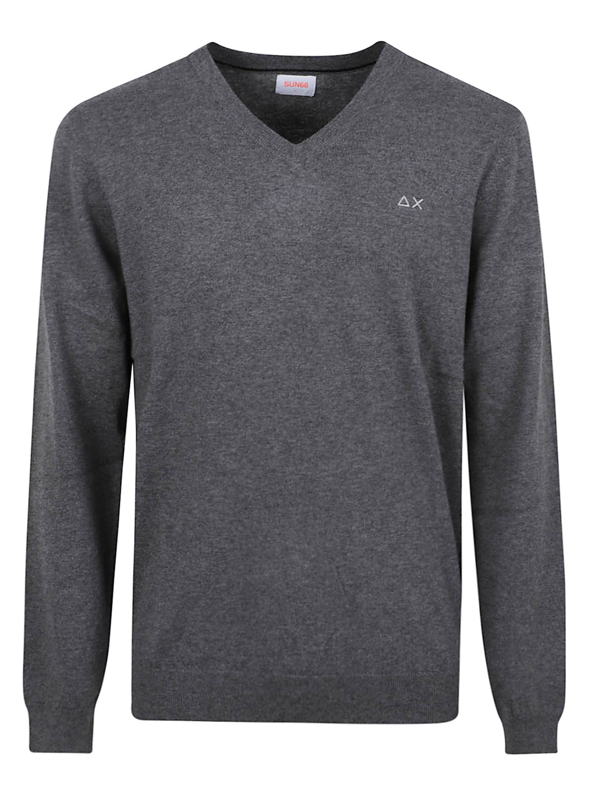 MAGLIONE UOMO SCOLLO A V BASIC - SUN68<BR/> K46104 47 Grigio scuro SUN68 