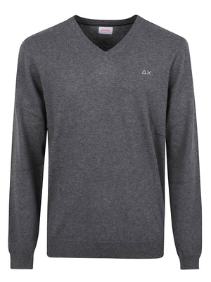 MAGLIONE UOMO SCOLLO A V BASIC - SUN68<BR/> K46104 47 Grigio scuro SUN68 