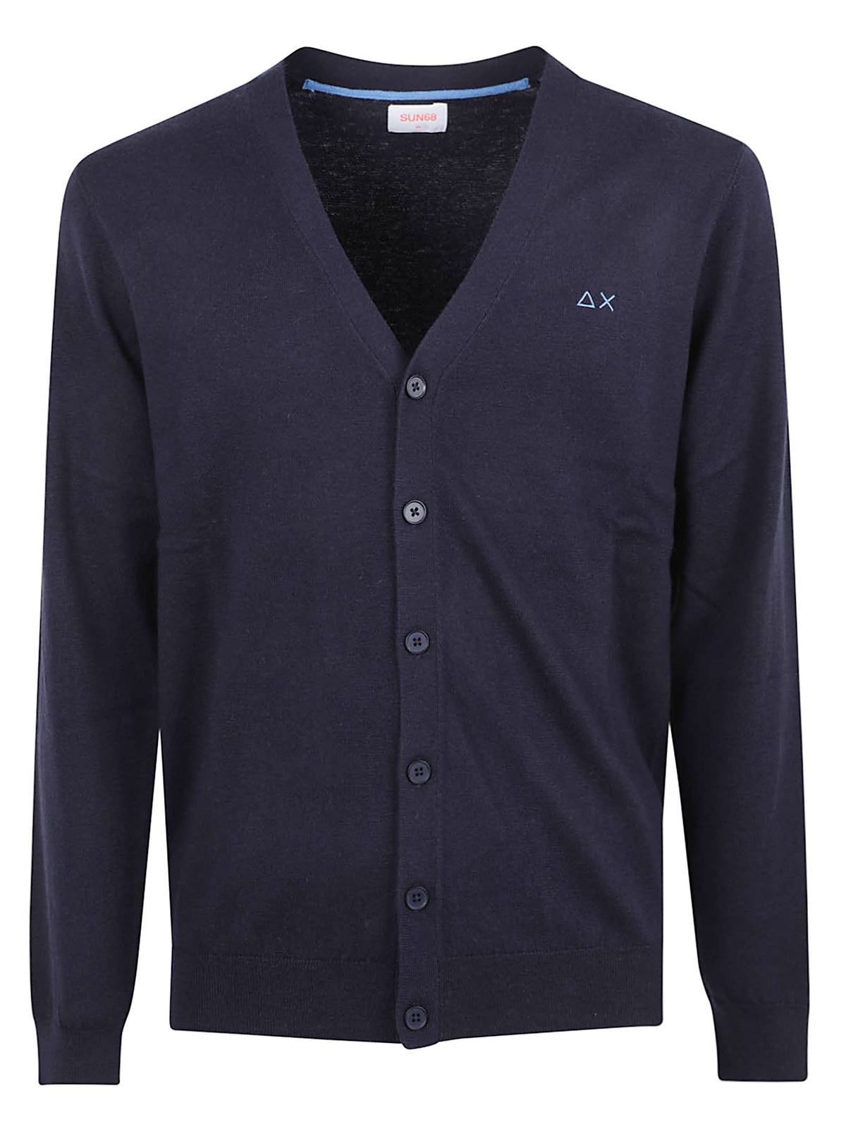 CARDIGAN UOMO BASIC - SUN68<BR/> K46106 07 NAVY BLUE SUN68 