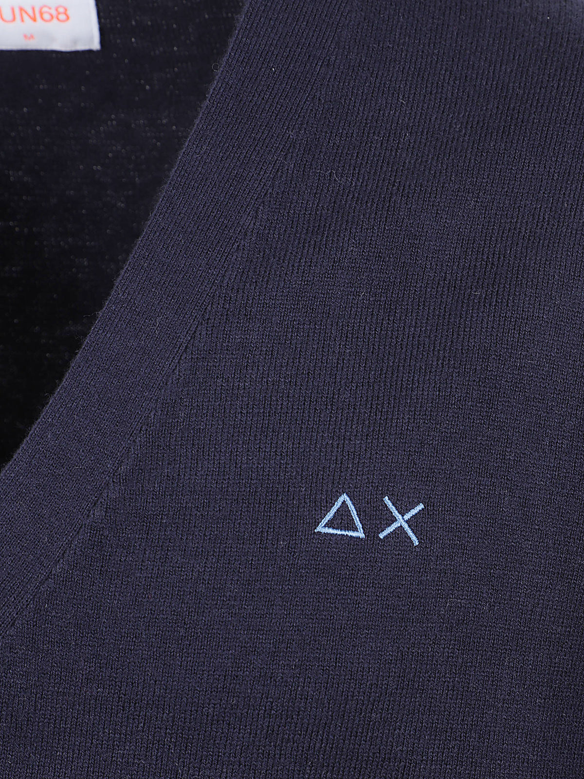 CARDIGAN UOMO BASIC - SUN68<BR/> K46106 07 NAVY BLUE SUN68 