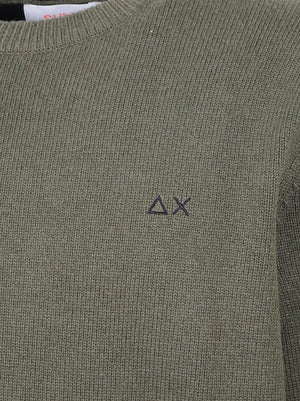 MAGLIONE GIROCOLLO UOMO WARM WOOL - SUN68 K46112 74 MILITARE SCURO SUN68 