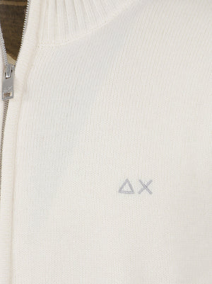 CARDIGAN UOMO TRACKZIP WARM WOO - SUN68<BR/> K46114 31 BIANCO PANNA SUN68 