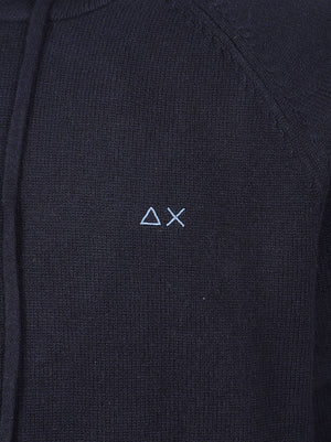MAGLIA CON CAPPUCCIO UOMO WARM WOOL - SUN68<BR/> K46115 07 NAVY BLUE SUN68 