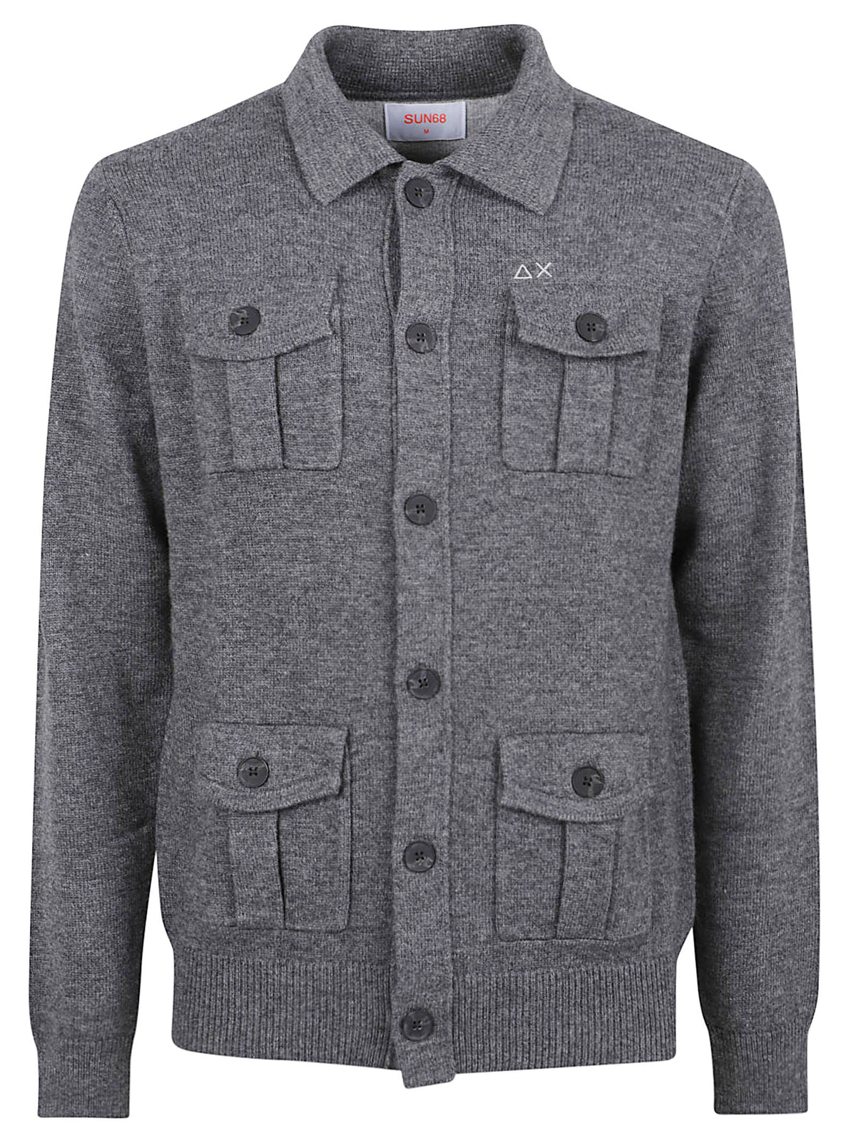 CARDIGAN UOMO FIELD POCKET WARM - SUN68 <BR/> K46116 47 Grigio scuro SUN68 
