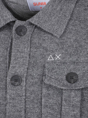 CARDIGAN UOMO FIELD POCKET WARM - SUN68 <BR/> K46116 47 Grigio scuro SUN68 