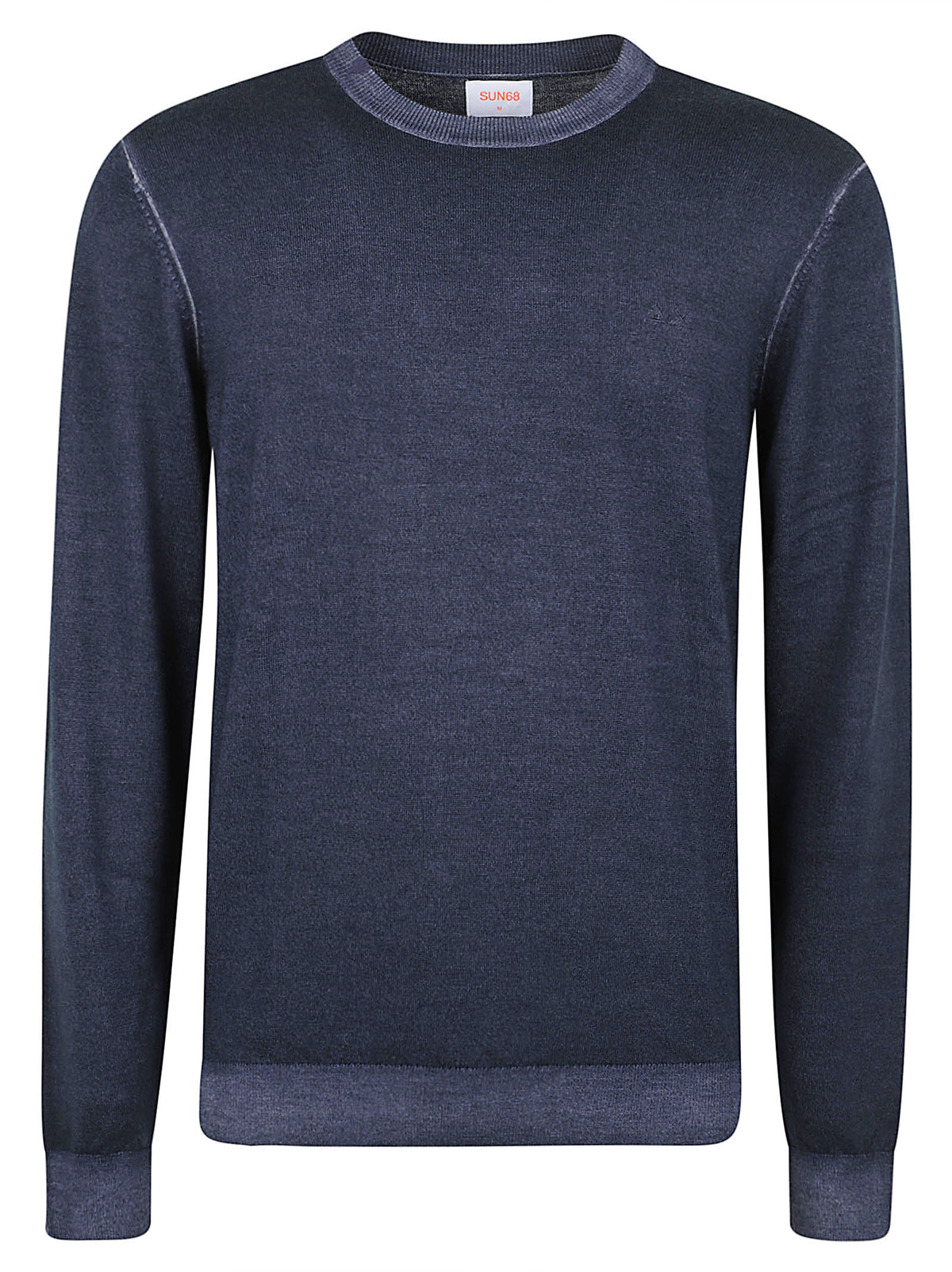 MAGLIONE GIROCOLLO UOMO VINTAGE DYED - SUN68 K46129 07 NAVY BLUE SUN68 