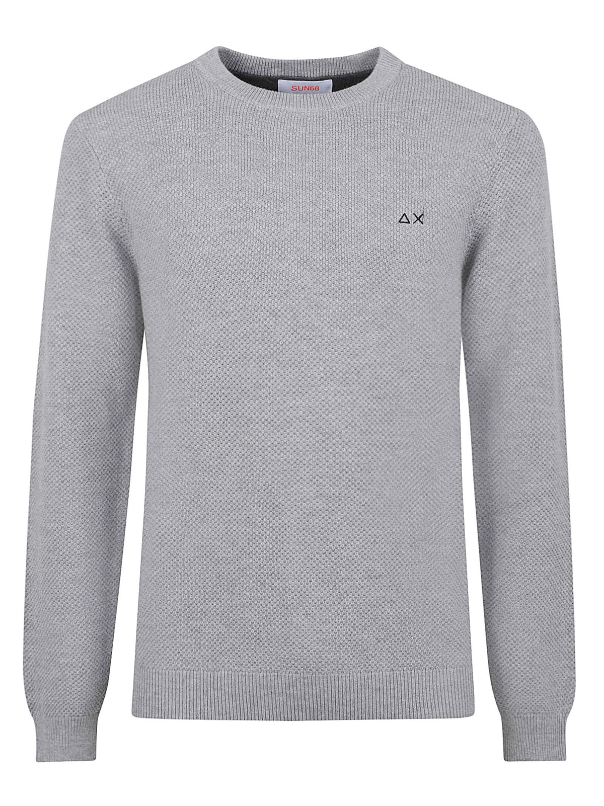 MAGLIONE GIROCOLLO UOMO RICE KNITWAY - SUN68 <BR/> K46134 06 Grigio chiaro SUN68 