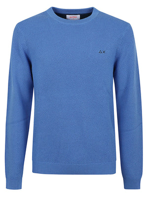 MAGLIONE GIROCOLLO UOMO RICE KNITWAY - SUN68<BR/> K46134 12 BLUE SUN68 