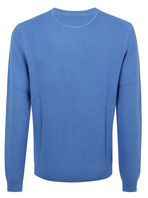 MAGLIONE GIROCOLLO UOMO RICE KNITWAY - SUN68<BR/> K46134 12 BLUE SUN68 