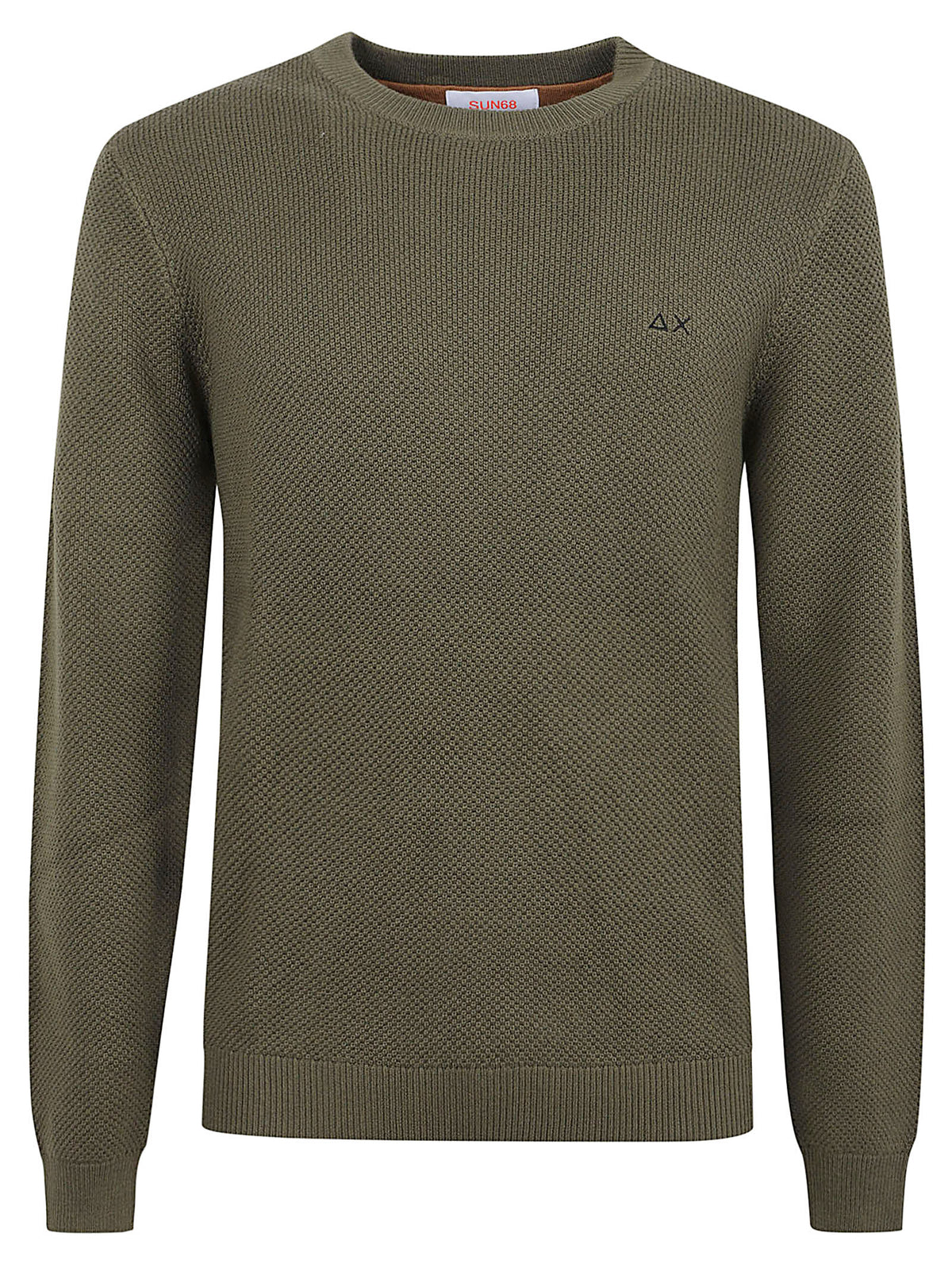MAGLIONE GIROCOLLO UOMO  RICE KNITWAY - SUN68 <BR/> K46134 74 MILITARE SCURO SUN68 