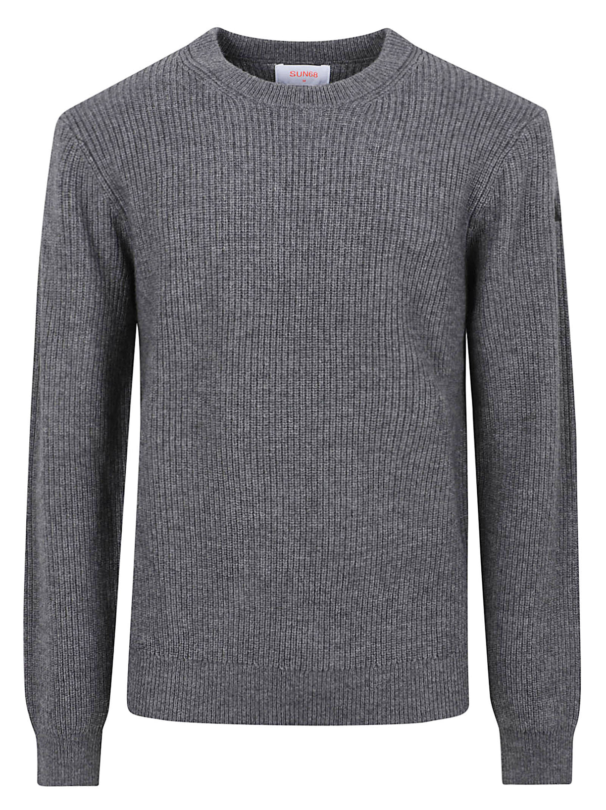 MAGLIONE GIROCOLLO UOMO ENGLISH RIB - SUN68 K46142 47 Grigio scuro SUN68 